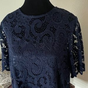 Nanette Lepore Navy Lace top